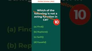Multiple Choice Question - Q006 - Dotnet Scholar #Shorts #CSharp #Dotnet #developer #programmer