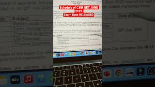 CSIR NET June 2025 Exam Date Out ✅ #csirnetjune2025 #csirnet2025 #csirnetexamdate #csirnet