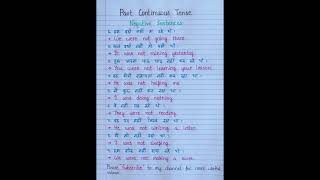 Negative Sentences - Past Continuous Tense #viral#shorts#shortvideo#subscribe#trending