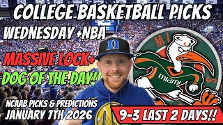 College Basketball Picks Today Wednesday 1/7/2026 | Free College Basketball Bets & NBA Player Props