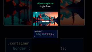 Glassmorphisms login Form #css #webdesign