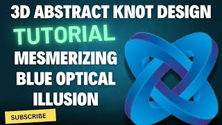 3D Abstract Knot Design: A Mesmerizing Blue Optical Illusion  #coreldrawtutorialhindi #graphicdesign