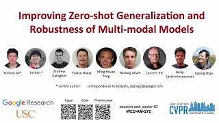 CVPR 2023 Improving Zero Shot Generalization and Robustness of Multi modal Models