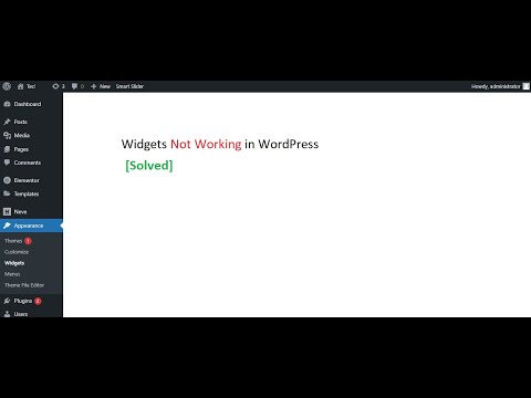 Widgets not working in WordPress [Solved]