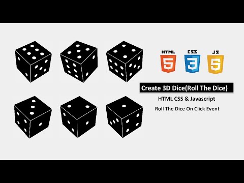 Create 3D Dice In HTML CSS & JAVASCRIPT | How to Make 3D Dice Using HTML CSS & JS | (Roll The Dice)