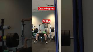 Crazy dropset #robertoscarsson #motivation #strength #benchpress #dropset #pump #shorts #viral