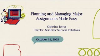 Planning and Managing Major Assignments Made Easy