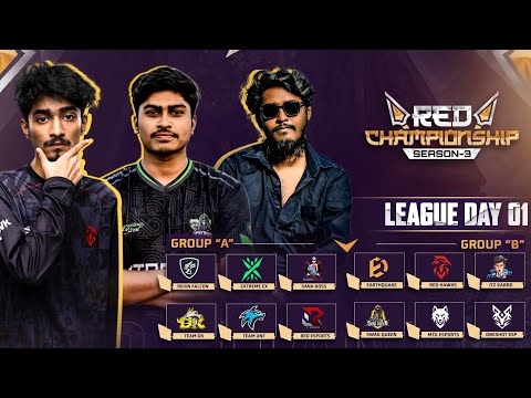 [🔴LIVE] RED CHAMPIONSHIP S-3 | LEAGUE STAGE G-A VS G-B | FREE FIRE @RedHawksOfficials @mitlaaa07