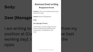 Resignation Email | Business Email Writing  #emailwritingtips #businessemailwriting #emailtips