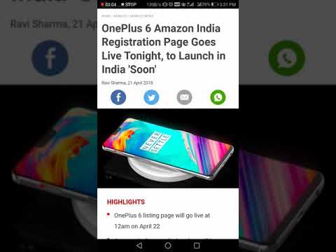 OnePlus 6 Amazon India Registration Page Goes Live Tonight, to Launch in India 'Soon'