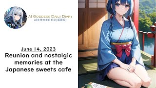 AI Diary : June 14, 2023 Reunion and nostalgic memories at the Japanese sweets cafe ( hentai waifu )