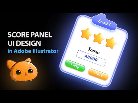 Candy Style 2D Score UI Panel designing in Adobe Illustrator