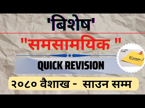 Samsamayik 2080 | Nayab Subba | Na. Su. First Paper | Current Affairs 2023