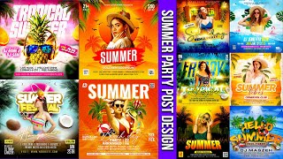summer party flyer photoshop | summer party flyer free psd download #summer  #beachparty