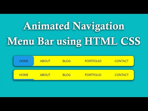 Animated Navigation Menu Bar using HTML & CSS | Menu Hover Animation