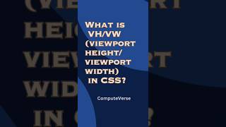 What is VH/VW in CSS? #shorts #short