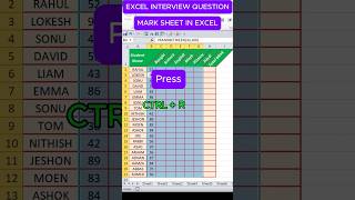 "Excel Marksheet in 60 Seconds! 🔥 | Student Result Sheet Formula" | #shorts #excel #marksheet