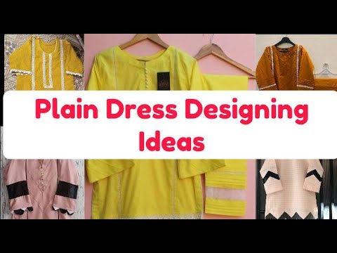 Plain Dress | Plain Dress Designing Ideas | Plain Dress with Lace Design @outfitideaswithmannat