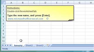 MS Excel Training Module 2 Worksheets - Lesson 2 rename worksheet