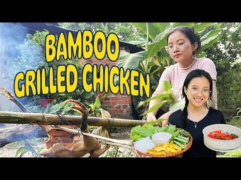 Grandma & Village Girl Cook Bamboo Grilled Chicken | Amazing Countryside Food