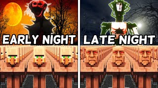 I Made 100 Villagers Simulate Survival On the Halloween Island in Minecraft
