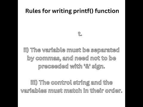 Rules for writing scanf () function and printf() function in c//rulesforc #cprogramming #learning