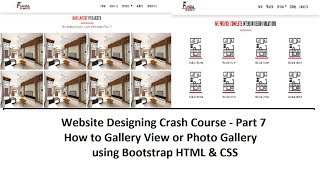 Website Design:Part-7: How to make Gallery view using HTML, CSS & Bootstrap