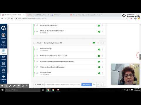 MAT141 Online Course Navigation