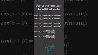 Trig formulas /1 : addition formulas #mathshorts #mathtricks