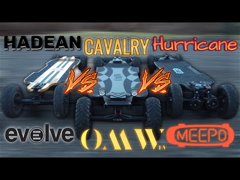 OMW Cavalry VS Meepo Hurricane VS Evolve Hadean |  Electric Skateboard Comparison & Performance Test