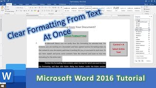 How To Clear Formatting from Entire Text in Documents in Microsoft Word Tutorial - Lesson 10