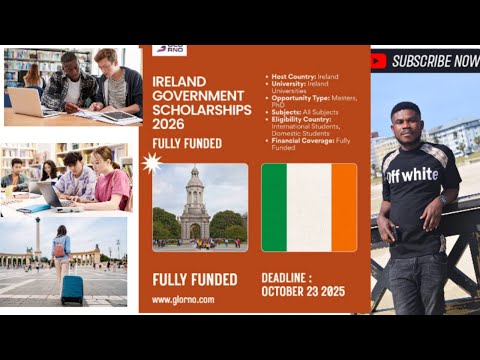 study in Ireland on fully founded scholarship as Intanational student