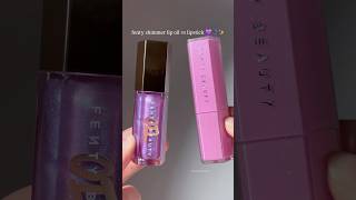 fenty beauty purple shimmering lip oil vs lipstick 💜✨ #fentybeauty #shimmerstixvsoil #makeup