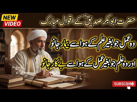علم اور عمل کی اہمیت | حضرت ابوبکر صدیق رضی اللّٰہ تعالیٰ عنہ کے اقوال مبارک | Islamic Inspiration"