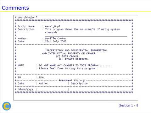 Perl Programming - Section 1