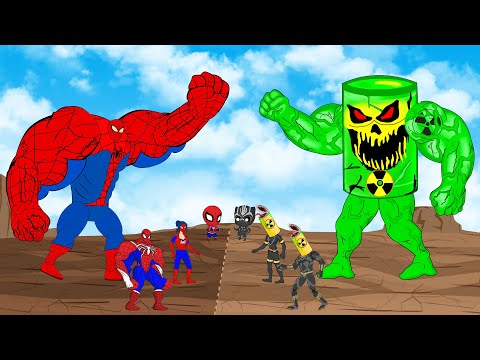 SPIDERMAN Family & Black Panther Vs Evolution Of MONSTER RADIATION: Who Win? | SUPER HEROES MOVIE
