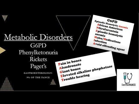 Metabolic  Disorders PANCE review
