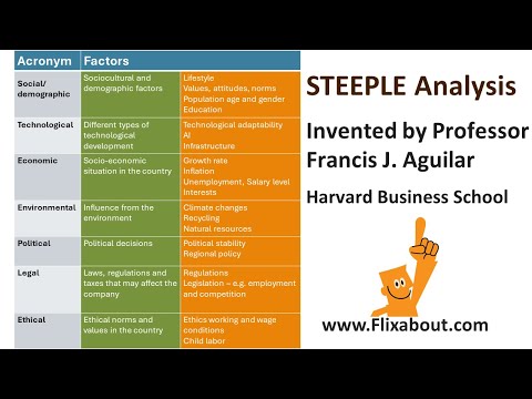 The STEEPLE analysis - a framework which assesses the external factors of the business