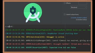 how to change the logcat color in android Studio 3.6.3 simple