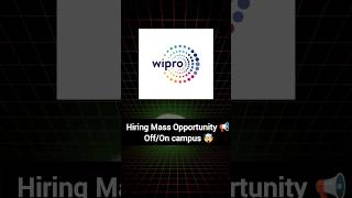 Wipro Mass Hiring 2025 #wipro #wiprohiringfreshers2025 #hiringnow