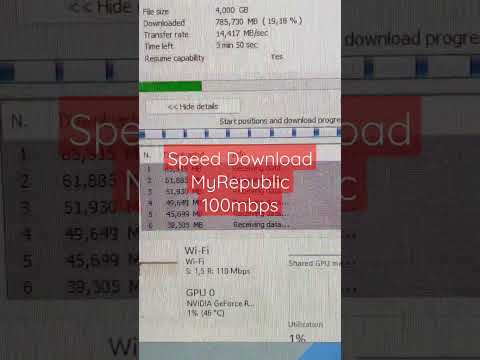 Kecepatan Download IDM MyRepublic 100mbps