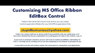 14. MS Office Ribbon Customization - EditBox with Fluent Ribbon