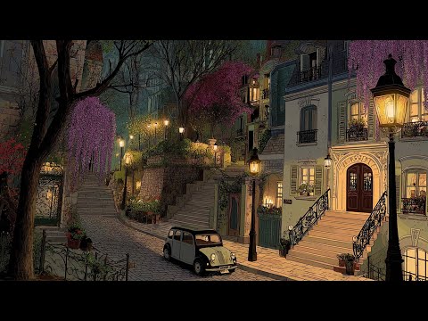 Outside the window in the 1940s, oldies music plays softly from another room (Front yard ambience)