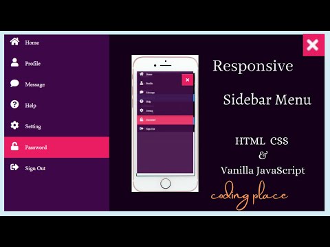 Create a Responsive Sidebar Menu Using HTML CSS & Javascript | Dashboard Sidebar Menu
