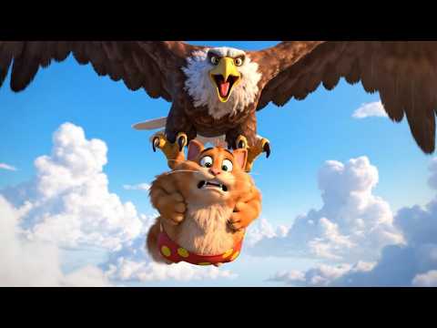Baby Monkey and Fat Cat Kidnapped by an Eagle | Kids Storytime