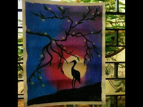 Moon Light Scenery With Soft Pastels ...!!