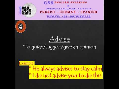 Business Vocabulary || to advise