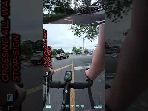 Smart Cycling: Navigating All-Way Stops with Traffic #cycling #nyc #shorts