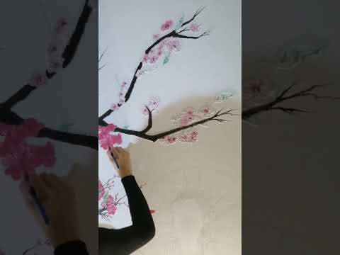 объёмная картина, ветка сакуры, scene 2