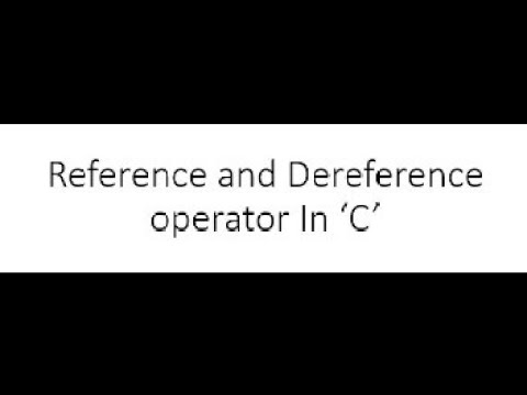 Use of reference and Dereference operator in C language